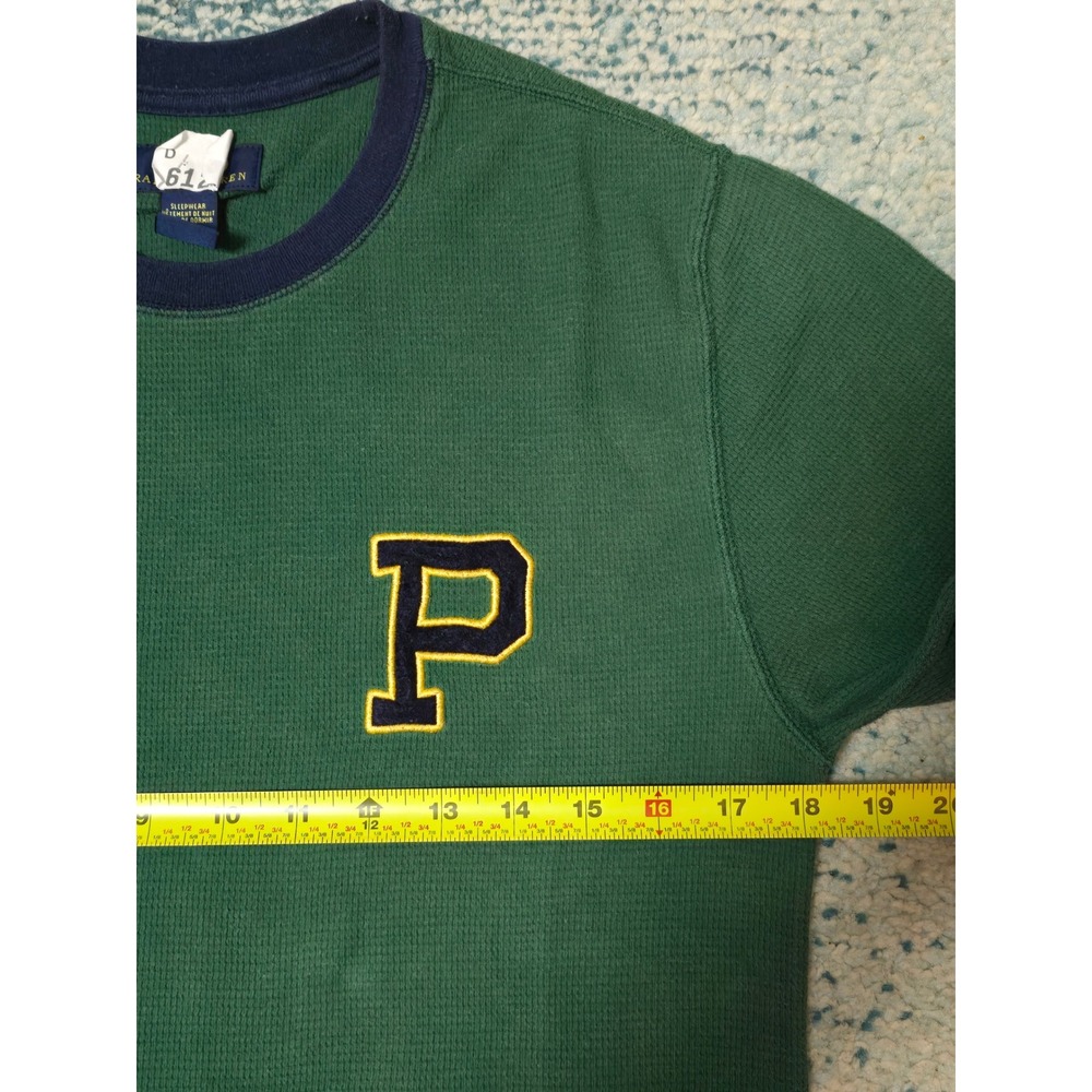 Polo Ralph Lauren Green Thermal Long Sleeve Shirt Adult M‎ P Logo Crew Neck (AE) - Picture 4 of 7
